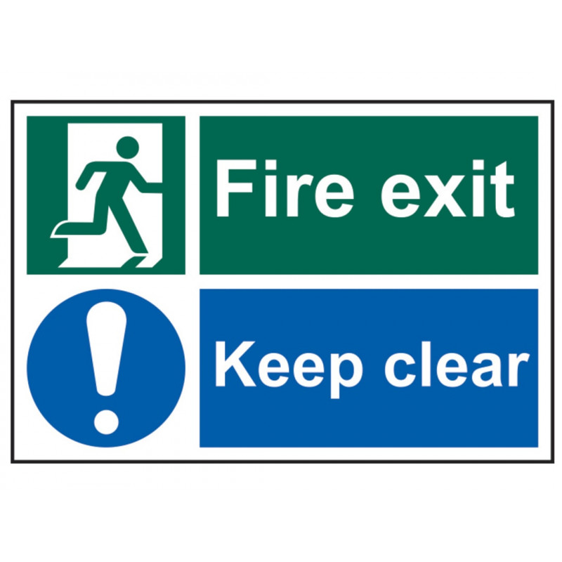 Scan 1540 Fire Exit Keep Clear - PVC Sign 300 x 200mm Scan 1540 Fire Exit Keep Clear - PVC Sign 300 x 200mm