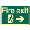 Scan 1581 Fire Exit Running Man Arrow Right - Photoluminescent 300 x 200mm