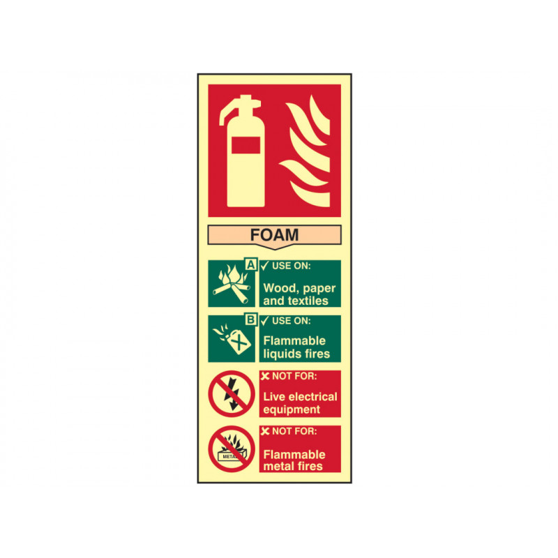 Scan 1591 Fire Extinguisher Composite Foam - Photoluminescent 75 x 200mm