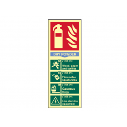 Scan 1593 Fire Extinguisher Composite - Dry Powder - Photoluminescent 75 x 200mm
