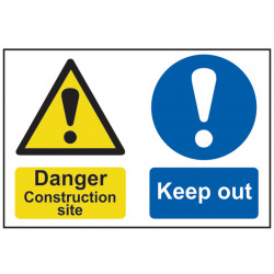 Scan 4005 Danger Construction Site Keep Out - PVC Sign 600 x 400mm