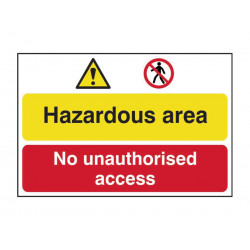 Scan 4025 Hazardous Area / No Unauthorized Access - PVC Sign 600 x 400mm