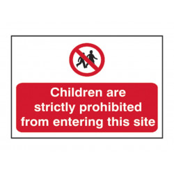 Scan 4054 Children Prohibited From Entering Site - PVC Sign 600 x 400mm
