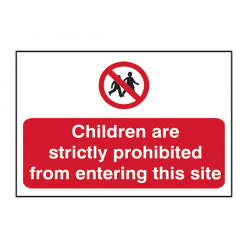 Scan 4054 Children Prohibited From Entering Site - PVC Sign 600 x 400mm Scan 4054 Children Prohibited From Entering Site - PVC Sign 600 x 400mm