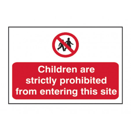 Scan 4054 Children Prohibited From Entering Site - PVC Sign 600 x 400mm