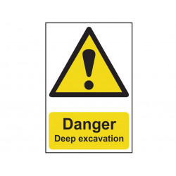 Scan 4103 Danger Deep Excavation - PVC Sign 400 x 600mm