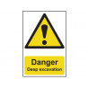Scan 4103 Danger Deep Excavation - PVC Sign 400 x 600mm