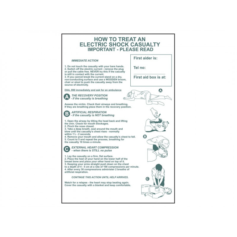 Scan 4240 How To Treat An Electric Shock Casualty - PVC Sign 400 x 600mm Scan 4240 How To Treat An Electric Shock Casualty - PVC Sign 400 x 600mm