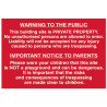 Scan 4251 Building Site Warning to Public & Parents - PVC Sign 600 x 400mm