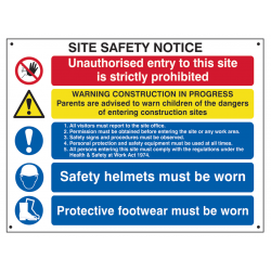 Scan 4550 Composite Site Safety Notice - FMX Sign 800 x 600mm