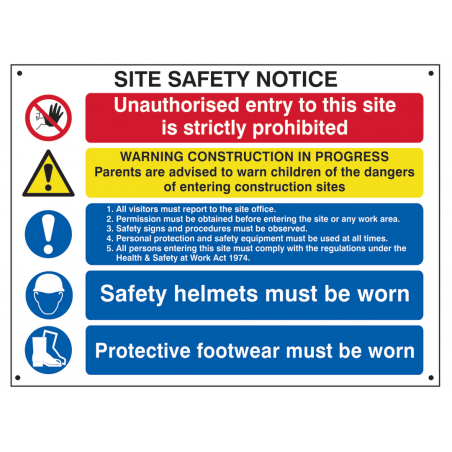 Scan 4550 Composite Site Safety Notice - FMX Sign 800 x 600mm