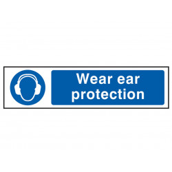 Scan 5016 Wear Ear Protection - PVC Sign 200 x 50mm