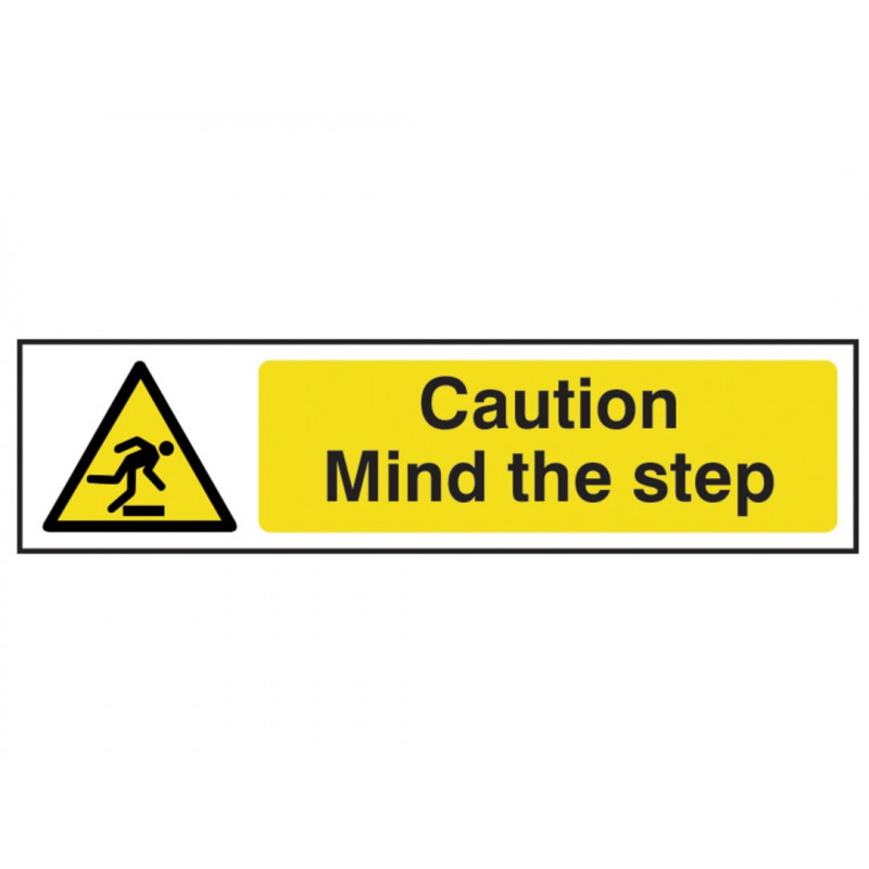 Scan 5109 Caution Mind The Step - PVC Sign 200 x 50mm Scan 5109 Caution Mind The Step - PVC Sign 200 x 50mm