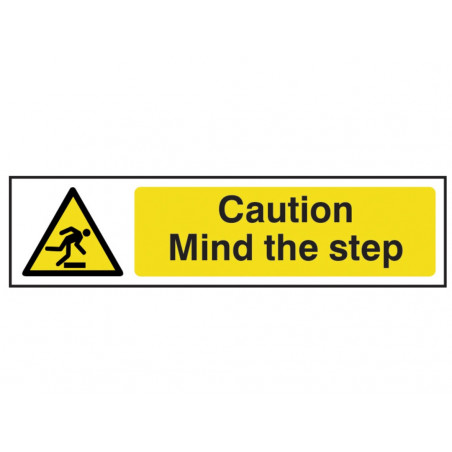 Scan 5109 Caution Mind The Step - PVC Sign 200 x 50mm