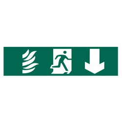 Scan 5203 Running Man Arrow Down - PVC Sign 200 x 50mm