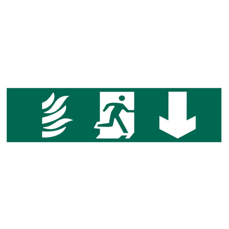 Scan 5203 Running Man Arrow Down - PVC Sign 200 x 50mm