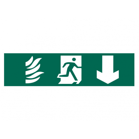 Scan 5203 Running Man Arrow Down - PVC Sign 200 x 50mm