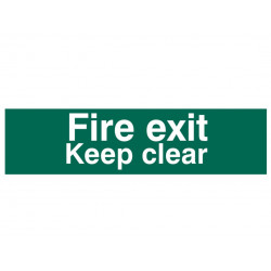 Scan 5206 Fire Exit Keep Clear Text Only - PVC Sign 200 x 50mm