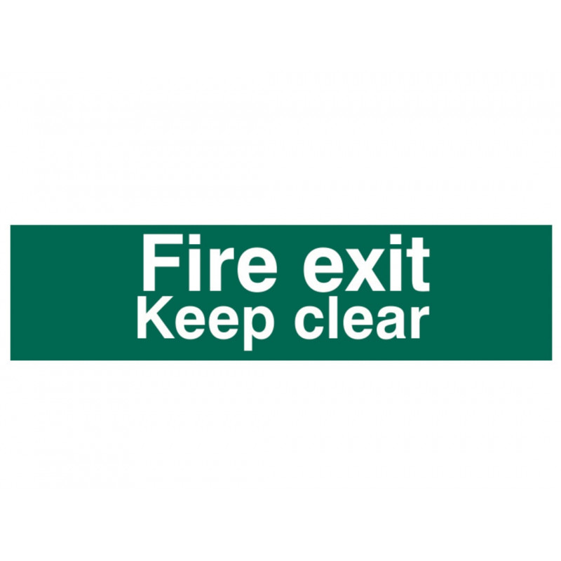 Scan 5206 Fire Exit Keep Clear Text Only - PVC Sign 200 x 50mm Scan 5206 Fire Exit Keep Clear Text Only - PVC Sign 200 x 50mm