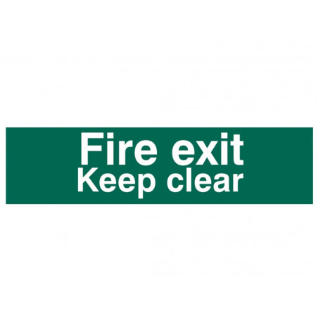 Scan 5206 Fire Exit Keep Clear Text Only - PVC Sign 200 x 50mm