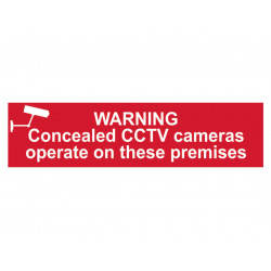 Scan 5254 Warning Concealed CCTV Camera - PVC Sign 200 x 50mm