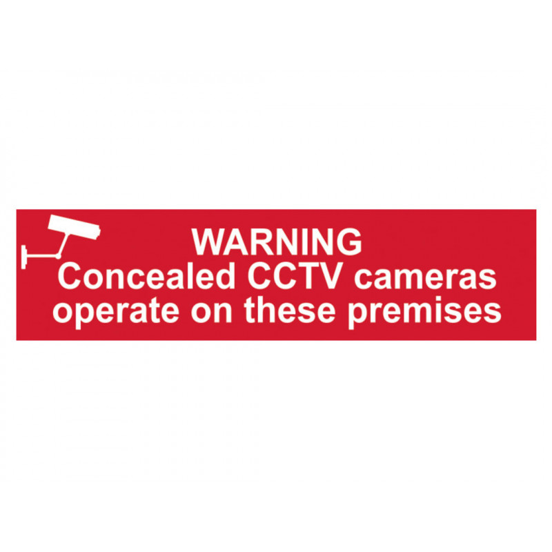 Scan 5254 Warning Concealed CCTV Camera - PVC Sign 200 x 50mm