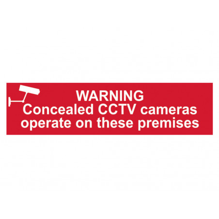 Scan 5254 Warning Concealed CCTV Camera - PVC Sign 200 x 50mm