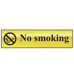 Scan 6000 No Smoking - Polished Brass Effect 200 x 50mm