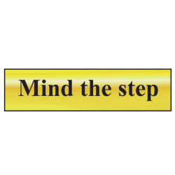Scan 6029 Mind The Step - Polished Brass Effect 200 x 50mm