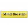 Scan 6029 Mind The Step - Polished Brass Effect 200 x 50mm