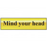 Scan 6030 Mind Your Head - Polished Brass Effect 200 x 50mm