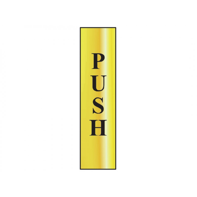 Scan 6032 Push Vertical - Polished Brass Effect 50 x 200mm Scan 6032 Push Vertical - Polished Brass Effect 50 x 200mm