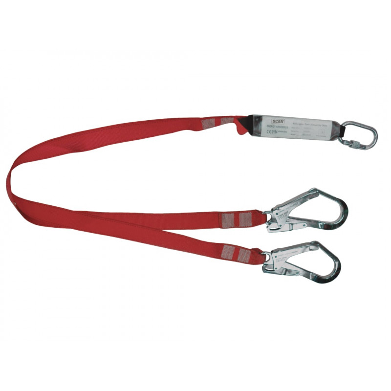Scan JE312205 Fall Arrest Twin Lanyard 1.8m Scan JE312205 Fall Arrest Twin Lanyard 1.8m