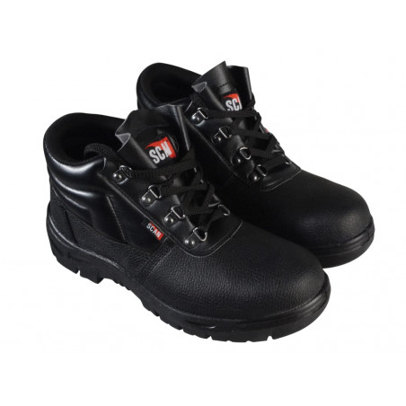 Scan JC-B917 4 D-Ring Chukka Safety Boots Black UK 5 EUR 38