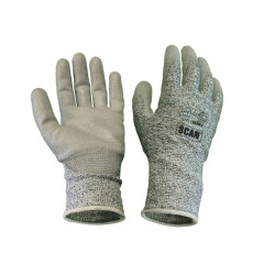 Scan 2AYH33J-24 Grey PU Coated Cut 5 Gloves - XL (Size 10)