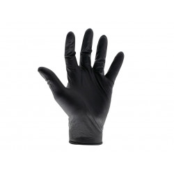 Scan KG-1101 Black Heavy-Duty Nitrile Disposable Gloves Large Size 8 (Box of 100)