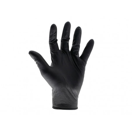 Scan KG-1101 Black Heavy-Duty Nitrile Disposable Gloves Medium Size 7 (Box of 100)