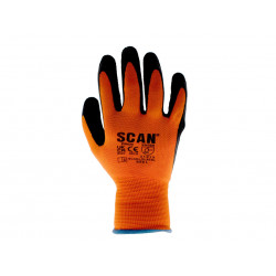 Scan 2ARK46J-24 Hi-Vis Orange Foam Latex Coated Gloves - L (Size 9)