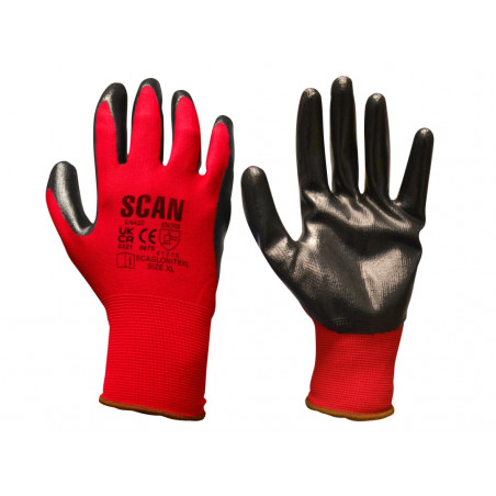 Scan 2ANK33L-24 Nitrile Coated Knitted Gloves - L (Size 9)