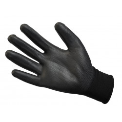 Black PU Coated Gloves - XL (Size 10) (12 Pairs)