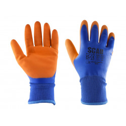 Scan W2101 Thermal Waterproof Latex Coated Gloves - L (Size 9)