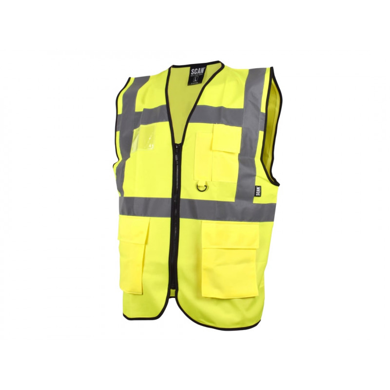 Scan SFV09 Hi-Vis Utility Yellow Waistcoat - M (41in) Scan SFV09 Hi-Vis Utility Yellow Waistcoat - M (41in)