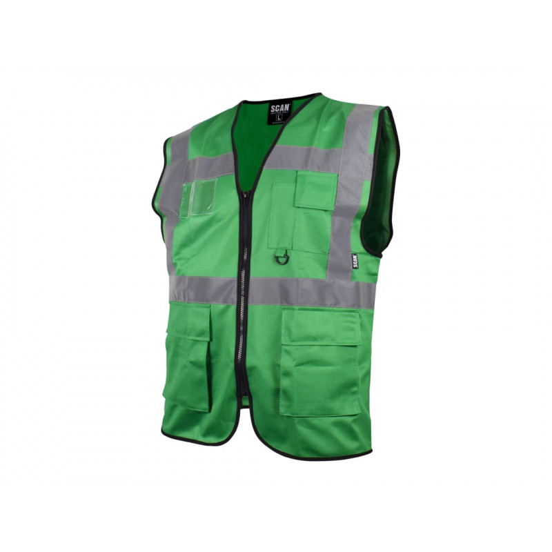 Scan SFV09-G Hi-Vis Utility Green Waistcoat - XL (46in)