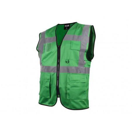 Scan SFV09-G Hi-Vis Utility Green Waistcoat - XL (46in)