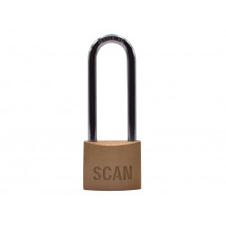Scan BC0440L Brass Padlock 40mm Long Shackle