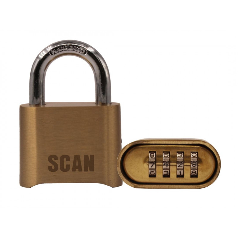 Scan ZA116-1 Brass Combination Padlock 50mm