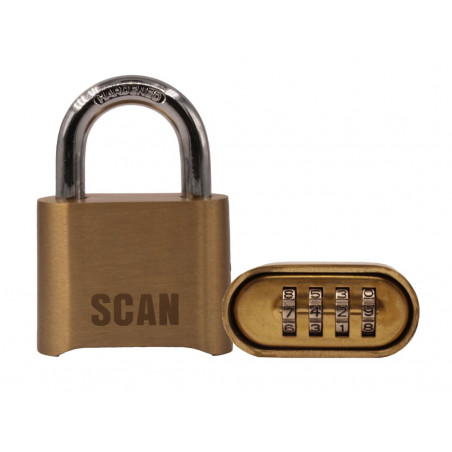Scan ZA116-1 Brass Combination Padlock 50mm