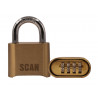 Scan ZA116-1 Brass Combination Padlock 50mm