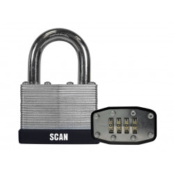 Scan QC0450 Laminated Steel Combination Padlock 50mm
