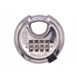 Scan XA115 Stainless Steel Disk Type Combination Padlock 70mm